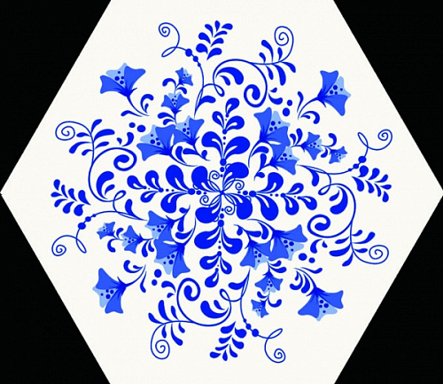 Керамогранит Hexagone, Белый, Голубой, HG 22003